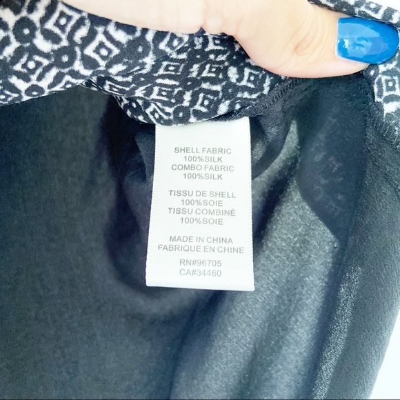 Rebecca Taylor 100% Silk Black Printed Blouse - Picture 4 of 5